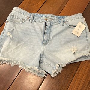 light blue denim shorts